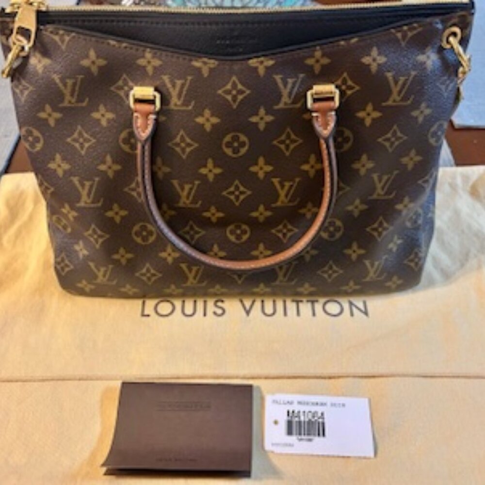 Authentic Louis Vuitton Pallas Monogram Noir – M41064